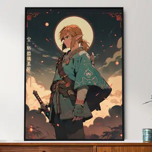 Link Japanese Tapestry Art: Legend of Zelda Poster