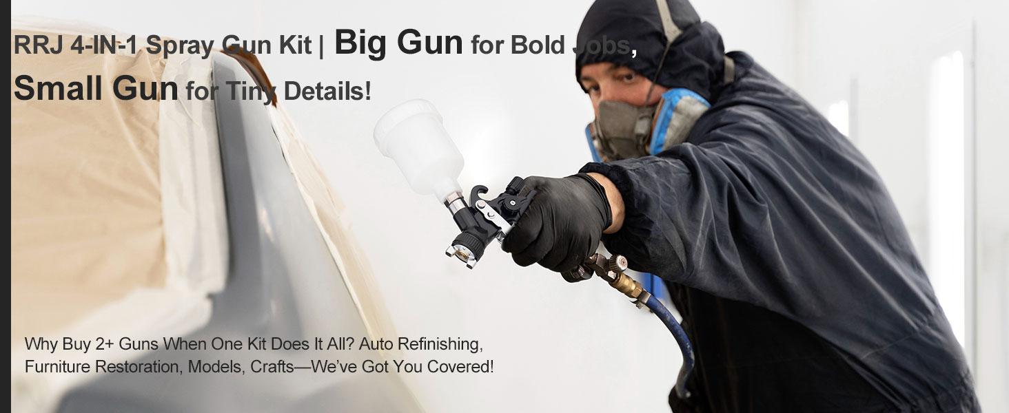 HVLP Air Spray Gun Kits, 2Pcs Automotive Paint Gun, 650ml Disposable Paint Cup & Air Regulator for Car, Primer, Topcoat & Touch-Up, Furniture, House Painting High-Pressure Aluminum mode hv lps prayer detail 1