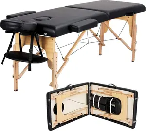 Massage Table Portable Lash Beds Spa Bed Massage Couch Foldable Spa Tables Adjustable 2 Fold with Non-Woven Bag
