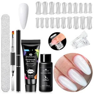 MSRUIOO 6pcs Poly Extension Gel Nail Set, Quick Extended Hard Gel Soak-off UV Builder Nail Gel for Natural Nail Extension 3D Hard Gel Nail Art Manicure Kits Nail Art DIY Home Salon Gifts For Women Nail Care