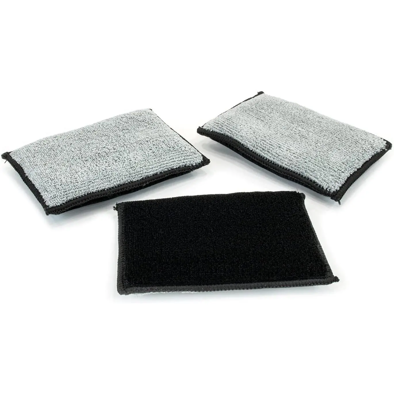Autofiber Scrub Ninja Scrubber Sponge 3-Pack – Non-Scratch Cleaning Pads for Car Interior, Wheels & Home Use (Black & Grey, 5" x 3.5")