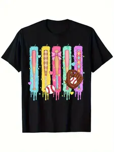 Individualistic round-neck short-sleeved shirts for Boy and girl 🔥   Baseball Drip For Boys Ice Cream Drip Youth Boys Baseball T-Shirt for Boys Soft Fabric, Breathable, Comfortable Short Sleeve Tees Perfect for Boys Shirts Boy Girl Best Gift