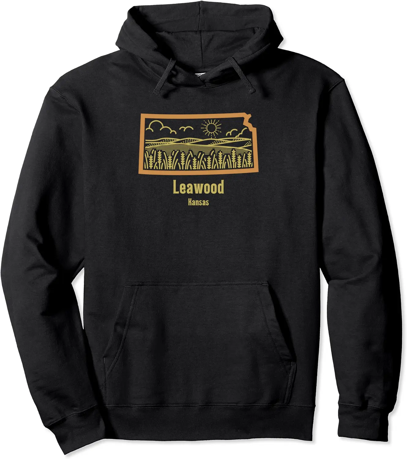 Leawood Kansas (KS) Prairie Landscape Graphic Pullover Hoodie - Keithhodges Shop 85B0BC2F1F19