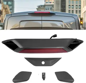 KUAFU LED Third Brake Light & Cover Compatible with 2018-2019 Ford Transit 150 250 350 350HD 3RD Center High Mount Stop Light Replacement for JK4Z13A613AA JK4Z13A613AE Black Mount+Red Lens