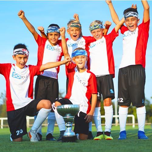 Sweatbands for Kids - Non Slip Breathable Kids Athletic Sweatband Football Headband for Boys, Made of Comfortable Milk Silk, Elastic Sweat Absorbing Hairband for Kids Basketball Soccer Baseball