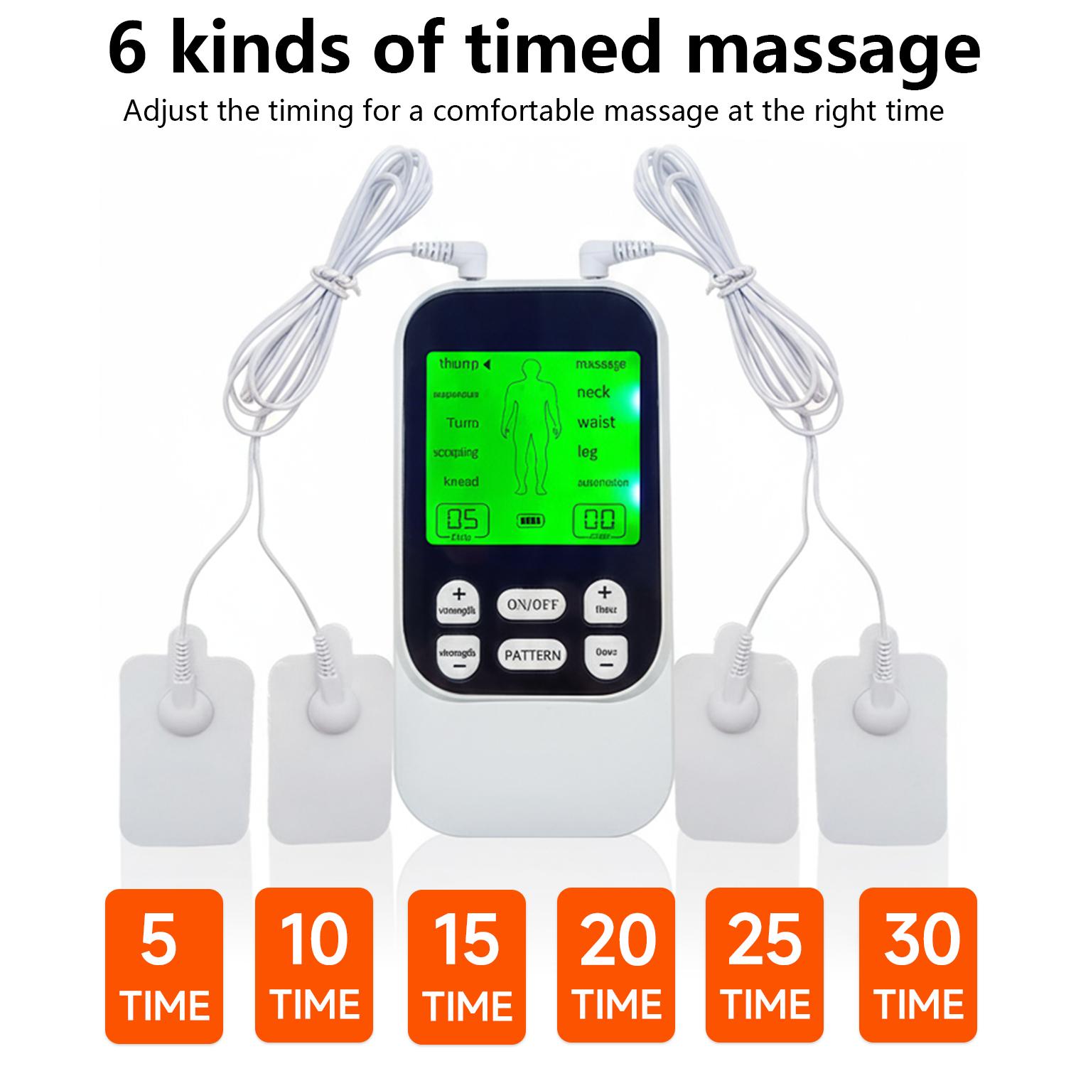 Tens Unit EMS Massage Muscle Stimulator, Dual Channel TENS Units Therapy Machine for Pain Relief, FDA Cleared Rechargeable Electronic Pulse Massager,with 4pcs Electrode Pads
