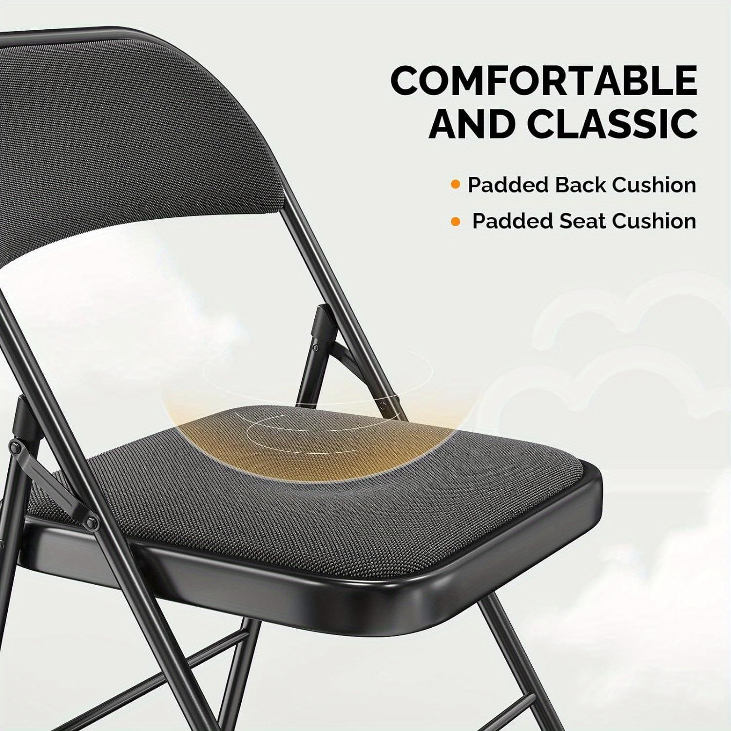 Folding versatile seating with Leather Padding - Sturdy Metal Frame, Foldable and Easy to Store for Indoor and Outdoor Use at Office （Shipping not included）