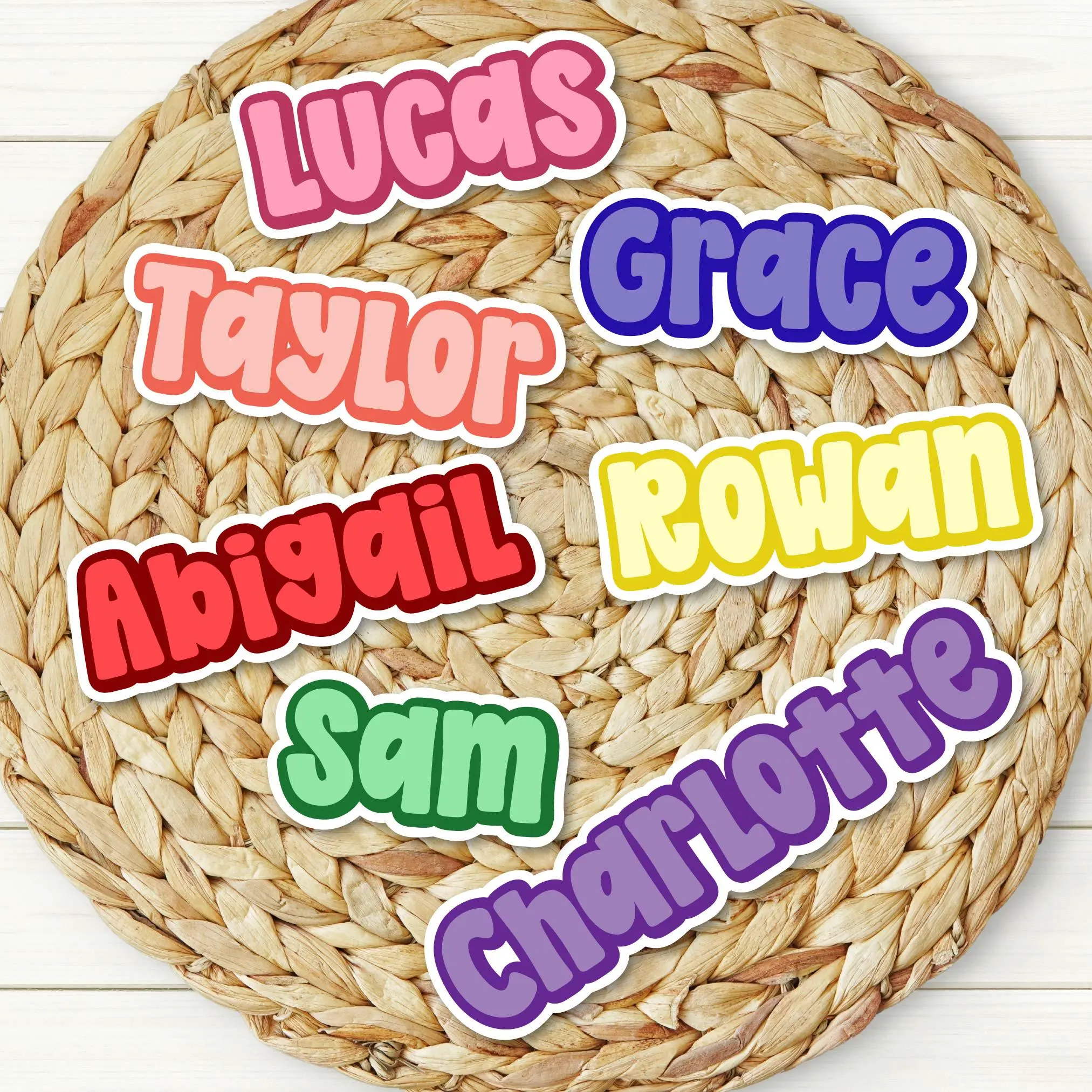 Custom Name Stickers for Kids, Personalized Waterproof Vinyl Name Labels, Cute Bold Font Decals for Water Bottles, School Supplies, Laptops, Back to School Gift
