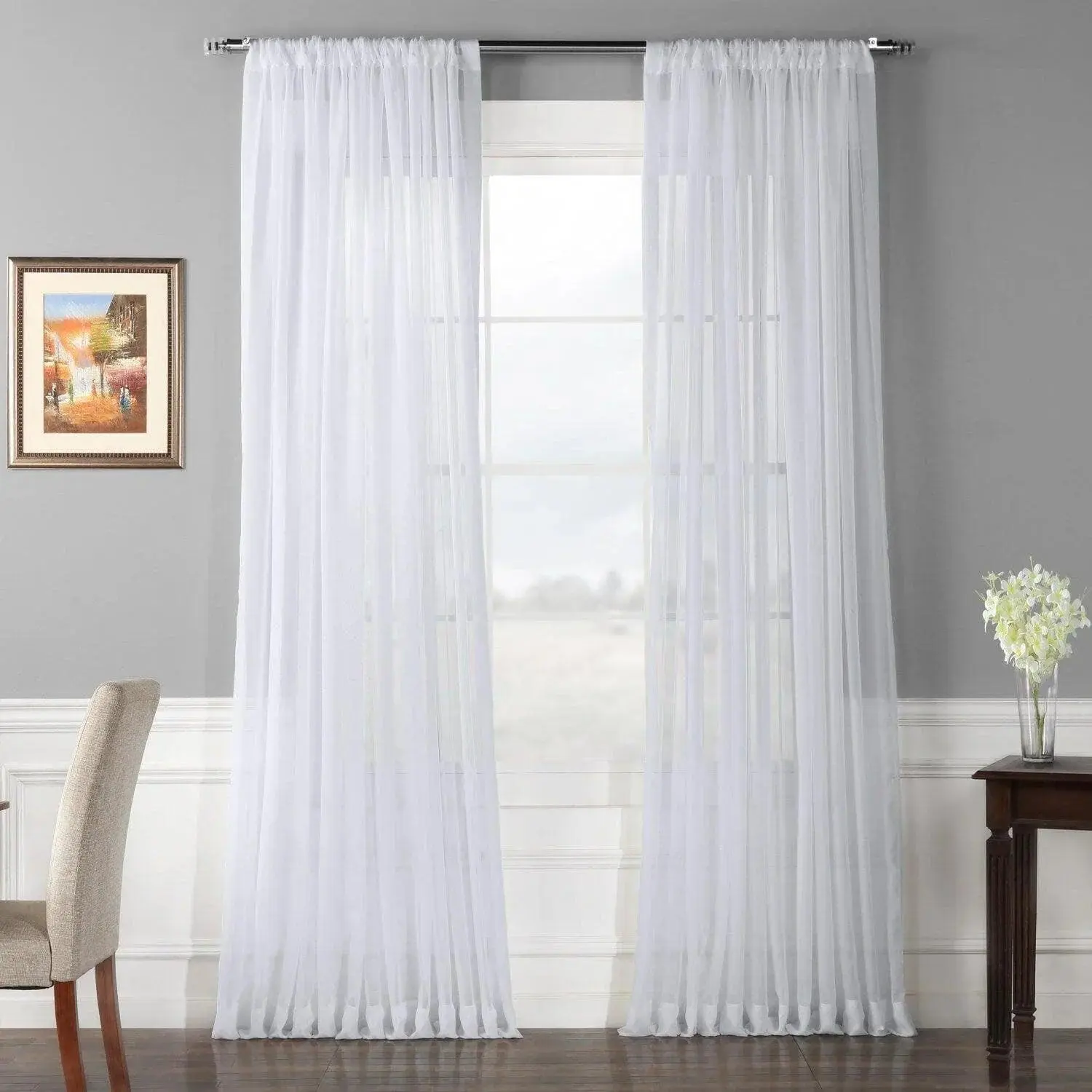 Solid Extra-Wide Sheer Home Decorative Window Curtain, Half-Price Household Textile Curtain Accessory, Home Decorative Curtain, Window Curtains