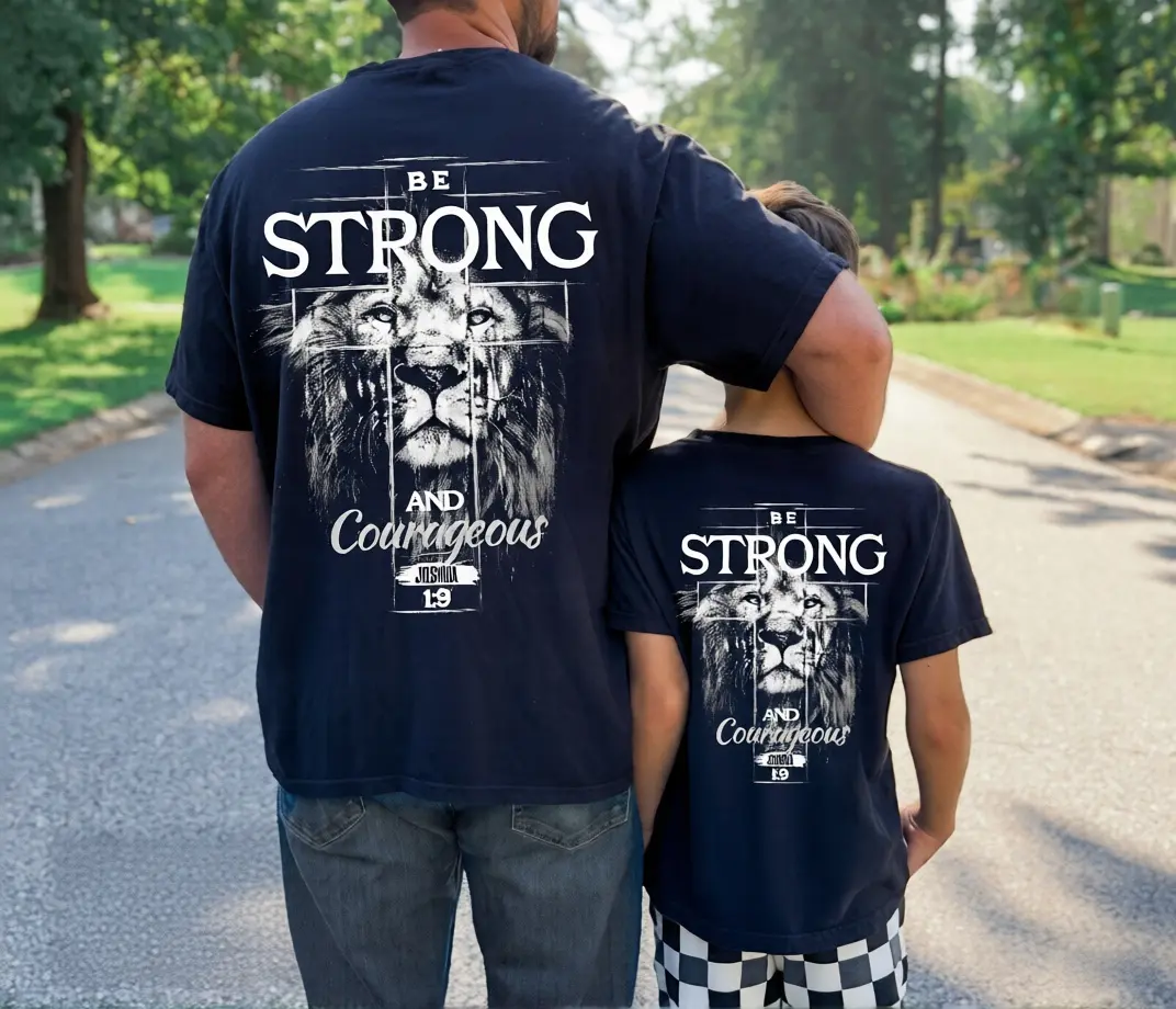 Youth Christian Lion Shirt, Youth Bible Verse Tee, Religious Lion Graphic Tee, Men And Women, Trendy And Timeless Styles, Classic Cotton, Menswear Top
