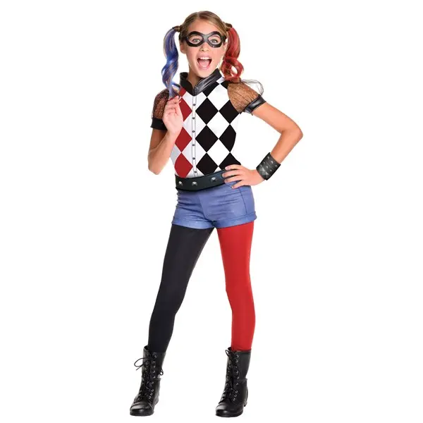 DC Superhero Deluxe Harley Quinn Costume for Girls