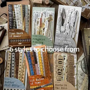 20 Sheets Per Pack Time Line Series Dual-Use Long Strip Sticker Set Creative Hand Account Material for Scrapbook Diary Phone Case Cup DIY Decoration