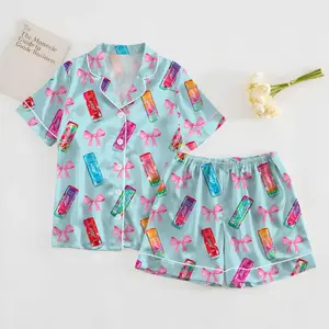 Alani Nu Lime Slush Satin Pajama Set, Cute Coquette Bow Pajamas, Energy Drink Aesthetic Sleepwear, Trendy Satin Loungewear, Gift for Her