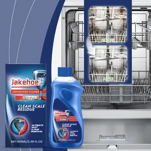 Dishwasher Cleaner Liquid Stain Remover, Removes Grease & Stains, Home Kitchen Dishwashing Solution, 1 Bottle/2 Bottles Pack