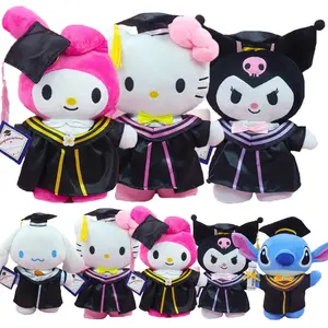25CM Kawaii Sanrio Plush Hello Kitty Cinnamonroll Kuromi Pochacco Stuffed Plush Doll Cartoon Cute Toys Children Birthday Gifts