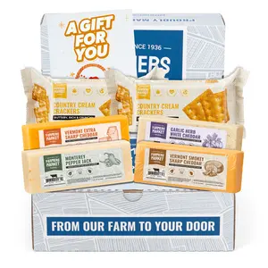 Farmers Market Foods Classic Cheese Assortment Gift Box with Cheese and Crackers