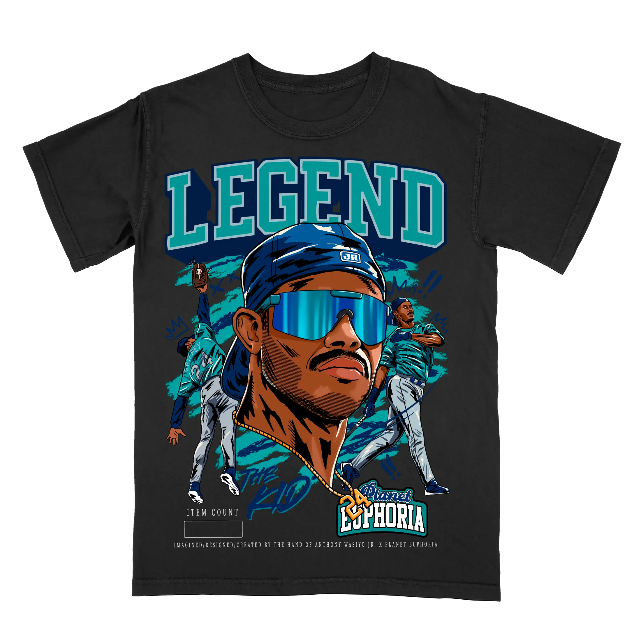 Ken Griffey Jr "The Kid" Black Tee