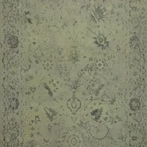Floral Pattern Vintage-Inspired Sage Green Rug 5x7 with Classic Floral Design for Home Decor
