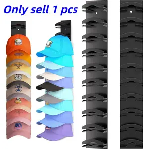Baseball Cap Organizer Rack with Strong Adhesive, Wall Mounted Hat Holder Holds Up to 20 Hats, Door Cabinet Display Storage Stand