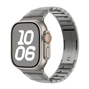 Quick Release Modular Stainless Steel Strap Compatible with Apple Watch 44/45/46/49mm Curved-Side Classic Design Timeless Aesthetic for Sophisticated Look Durability & Style Wearable Black