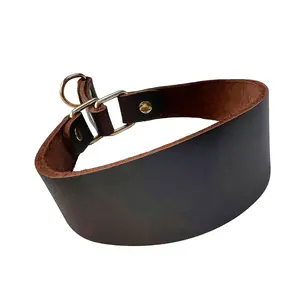 Adjustable Leather Dog Collar, Durable Metal Buckle, Four Sizes Fits Large Medium Dogs, Soft Comfortable Pet Accessory, Ideal for Running Walking