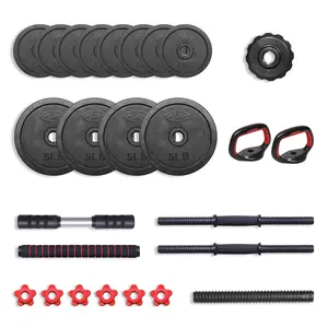 40LB 5 in 1 Adjustable Dumbbell Set , Fitness Exercises for Home Gym