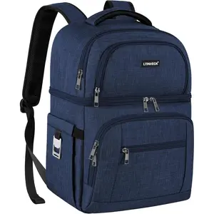 Cooler Backpack,Insulated Backpack Cooler Leakproof Double Deck Cooler Bag for Men Women RFID Lunch Backpack