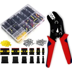 800 count 50 Sets  Automotive Electrical Wire Connectors Plug Kit 1/2/3/4/5/6 Pin  Connectors with Ratchet Crimping Tool