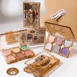 Working bear six color eyeshadow for best looking eye shadowing set pack