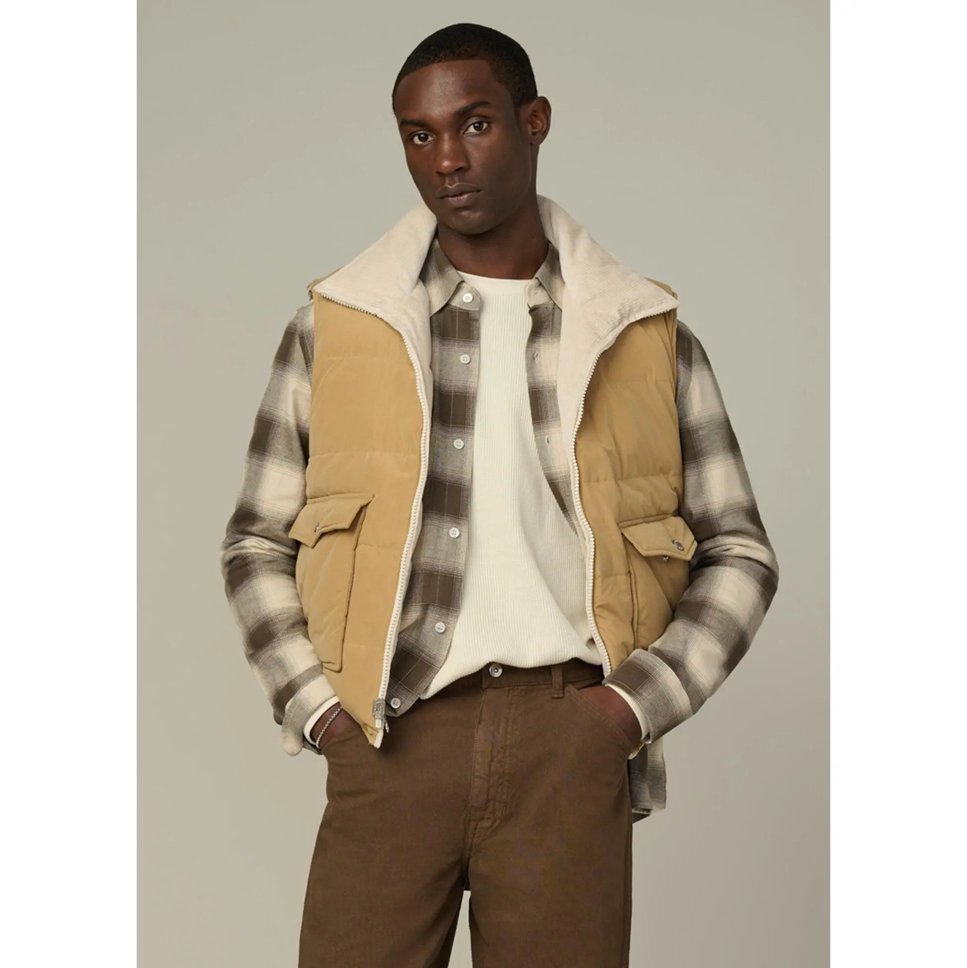 REVERSIBLE CORDUROY PUFFER