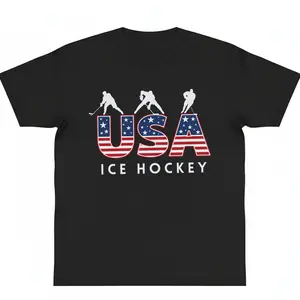 Ice Hockey shirt USA Ice Hockey Sports graphic tees Goalie USA Crewneck Ice Hockey USA Hockey Gold Medal y2k cotton fashion Streetwear Lover Gift Top Trending