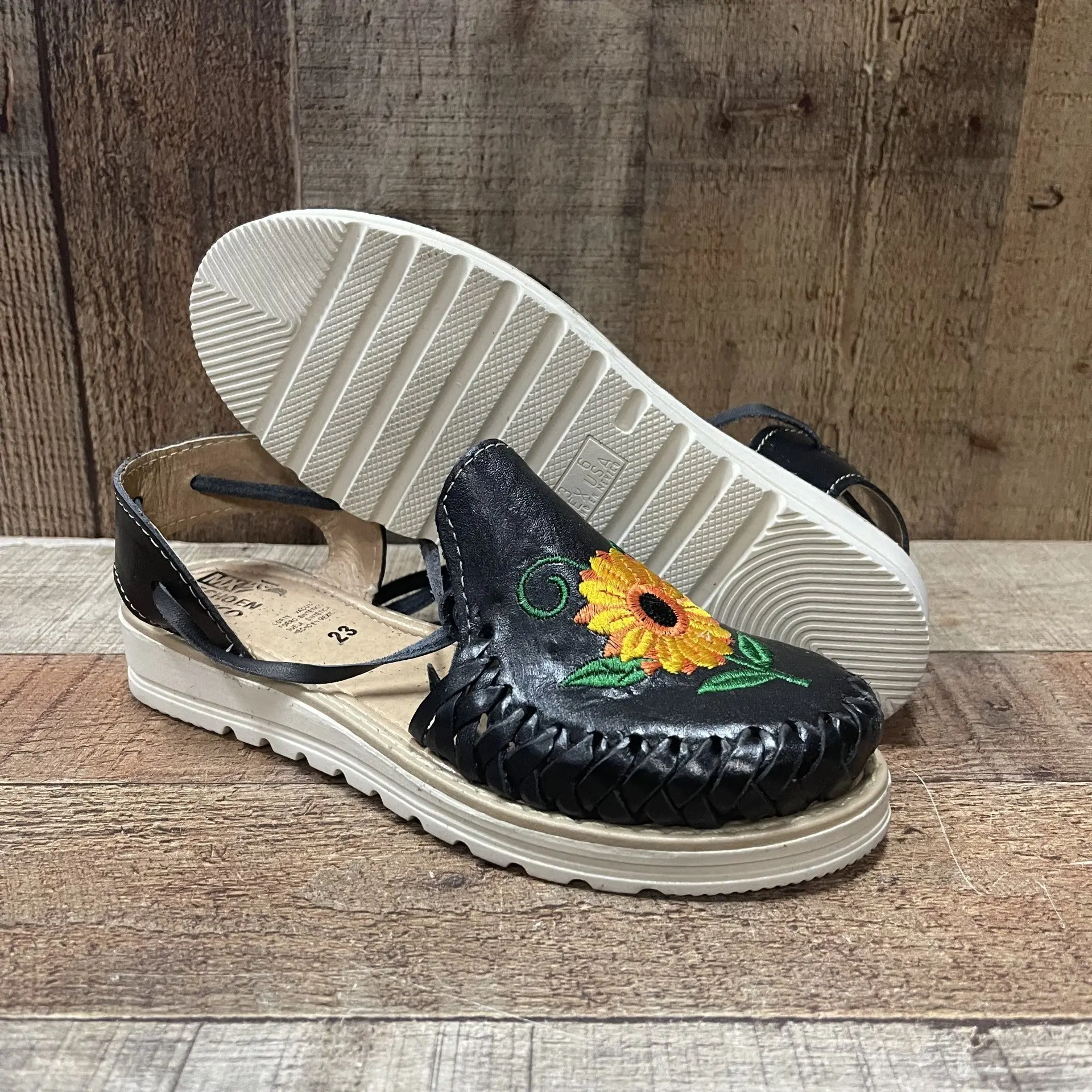 Women's Handmade Authentic Leather Lace-Up Sandals Sunflower Est.283 Huaraches Dama Girasol Correas