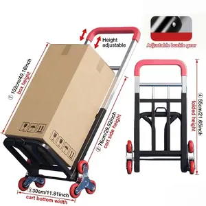 【AAA】Heavy-Duty Foldable Hand Truck Featuring Adjustable Buckles, Stair-Climbing Wheels, And A Portable Lifting Design Ideal for Shopping And Transport; Suitable for Hauling, Stair Climbing, And Grocery Runs A Perfect Gift for Mother's Day Or Easter.