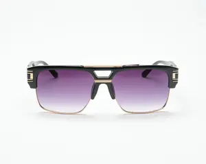 Simplistic Elegance Driving Sports Sunglasses for Men | Sunglasses for eye protection | Black & Gold Frames | Sunglasses for Outing, Wedding, & Parties UV Protection - Black