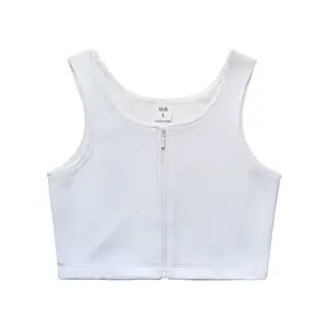 VibeFit 2026 New Mesh Chest Binder for Transgender FTM Front Zipper Binder Breathable and Strong Compression Tomboy Tank Top Womenswear