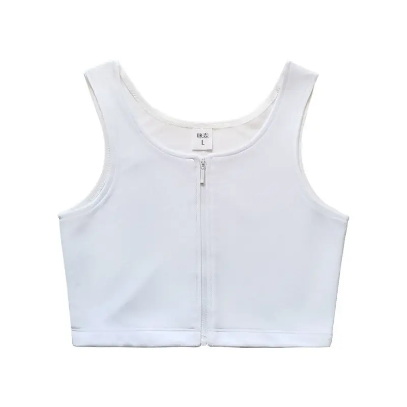 VibeFit 2026 New Mesh Chest Binder for Transgender FTM Front Zipper Binder Breathable and Strong Compression Tomboy Tank Top Womenswear