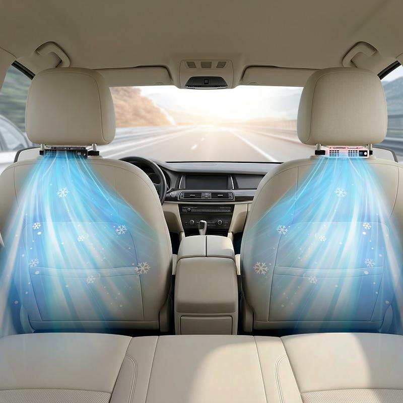 JOYTUTUS 2026 Car Seat Fan USB Plug-in Dual Turbo High Wind Power 3-Speed Adjustment Magic Tape Easy Install Universal Fit ABS Material Black Pink