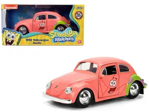 1959 Volkswagen Beetle "Patrick Star" Livery Pink "SpongeBob SquarePants" (1999-Current) TV 1/32 Die Cast Model Car by Jada