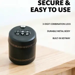 Safe Abs Combination Bottle Cap Password Lock, 3-Digit Code, No Battery Needed, Seals Drinks Freshness, Easy to Use, No Assembly Required
