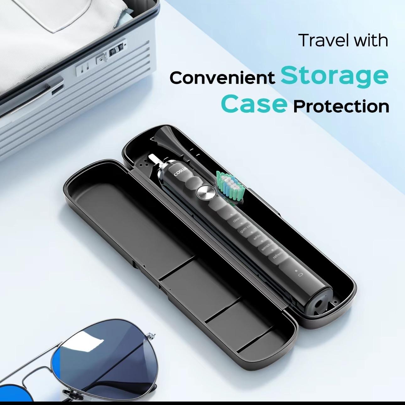 6 Replacement Brush Heads Electric Toothbrush with 47,000 VPM and 10x Cleaning Power - Cleansing, Wireless Charging, IPX Waterproof