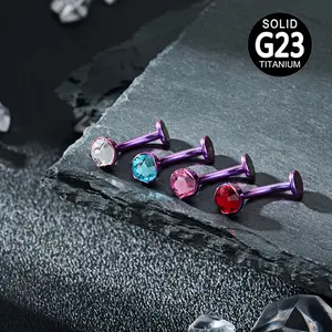 4PCs G23 Solid Titanium Belly Button Rings Floating Belly Navel Rings 14G Internally Threaded Belly Piercing Jewelry Hypoallergenic