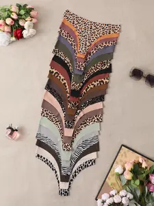 Women's Leopard & Zebra Stripe Print Thong, Soft Comfy Breathable Fit Panties, Leopard Print Zebra Print Underwear for Women, Multicolor Medium Knicker for Daily Wear, Womenswear, Premium Knitting Fabric