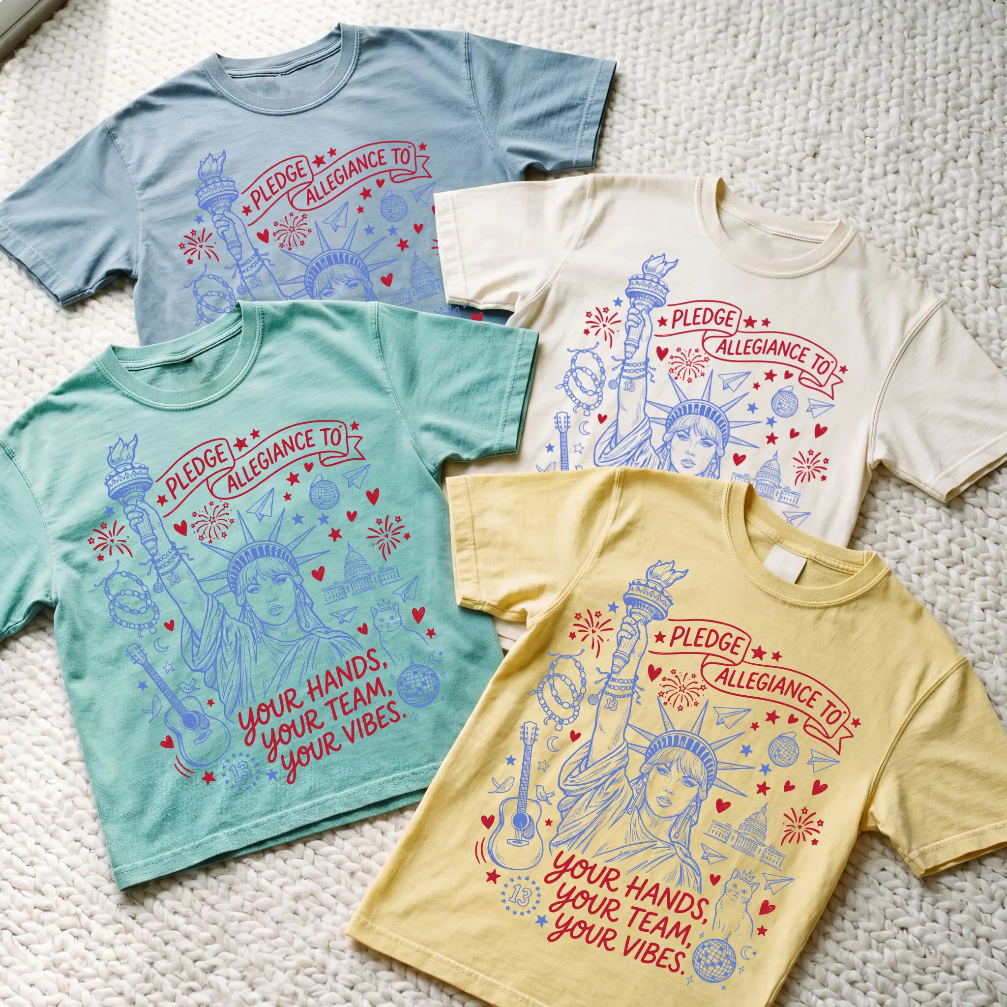 [Comfort Colors] Ophelia TStatue 4th of July Comfort T-Shirt, Sweatshirt