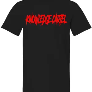 Black and red knowledge cartel t-shirt  Streetwear Casual Shortsleeve