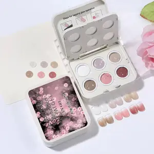 6 Grid Cushion Puff Gel Set, Gradient Blush Nail Art Gel, Two-In-One Multifunctional Nail Polish Gel, Makeup Essentials, Nail Art Kit