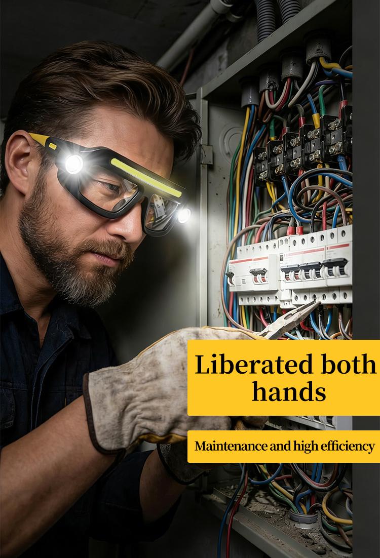 XTE Multi-Functional Eyeglass Light, TYPE-C Rechargeable, Portable COB LED Work Light for Repair & Outdoor Use