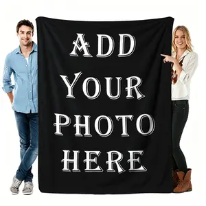 Click "Shop Chat", Send Your Favorite Photos & Sweet Words, Custom Memory Flannel Blanket Personalized Printed Throw Blanket Ideal Couple Gifts for Lovers Wife Husband, Perfect for Anniversary Valentine’s Day Wedding Birthday Holiday