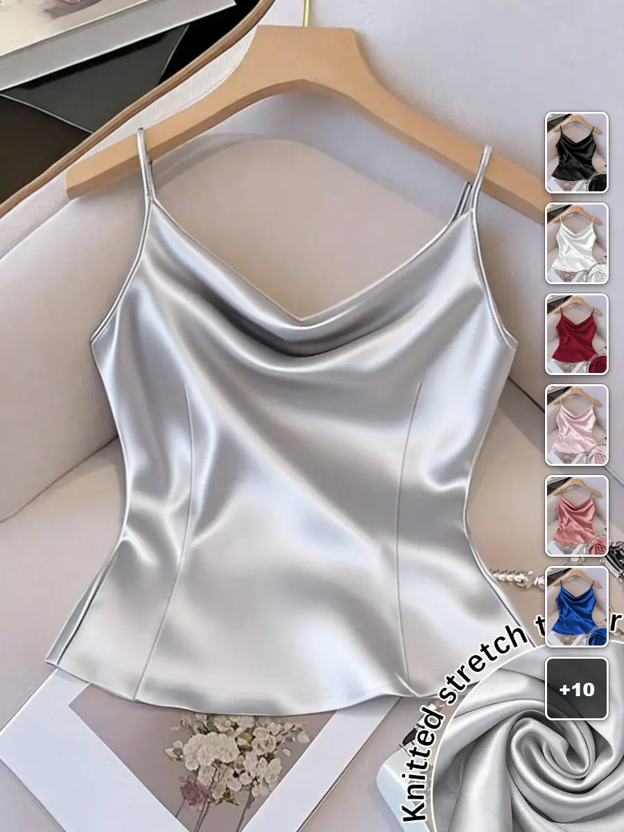 Camisole Shiny Gathered Waist Fitted Going Out Spring Fall Winter