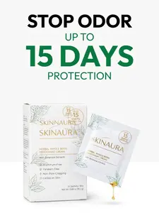 SkinAura Deodorant Cream for Whole Body, Herbal Odor Control for Sensitive Skin, Up to 15 Days Freshness, Aluminum-Free, Non-Greasy Botanical Body Care with Gentle Aroma for Women and Men