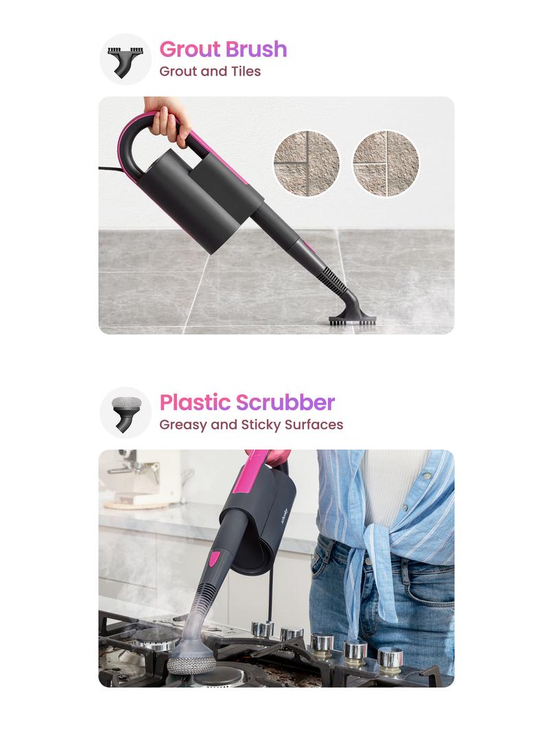 Schenley 18-in-1 Steam Mop with Detachable Handheld Steamer for Walls, Floors, Tiles, Tackles Grease & Sticky Messes, Includes Multiple Accessories Cleaning Tools Cleaning Set